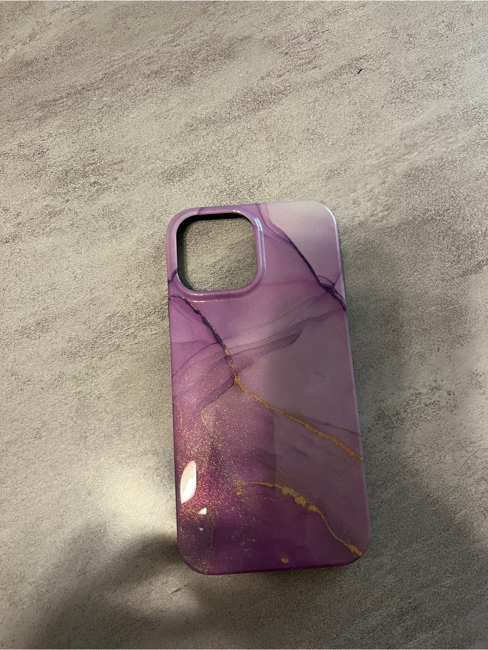 Purple Marble iPhone 16 Case with Gold Veins
